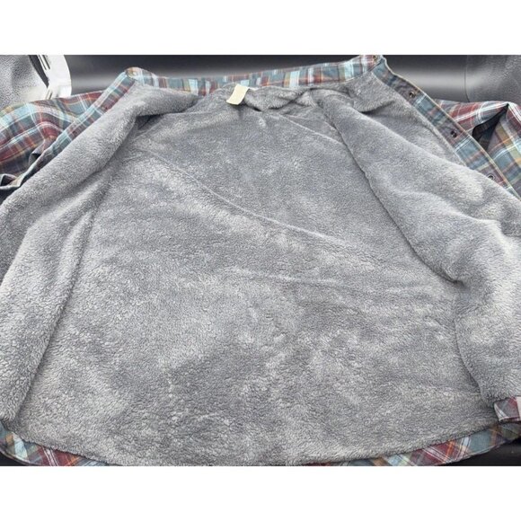 L.L. Bean Men’s Plaid Fleece Lined Wool Blend Shirt Jacket Pockets Sz L Outdoor - Picture 11 of 12